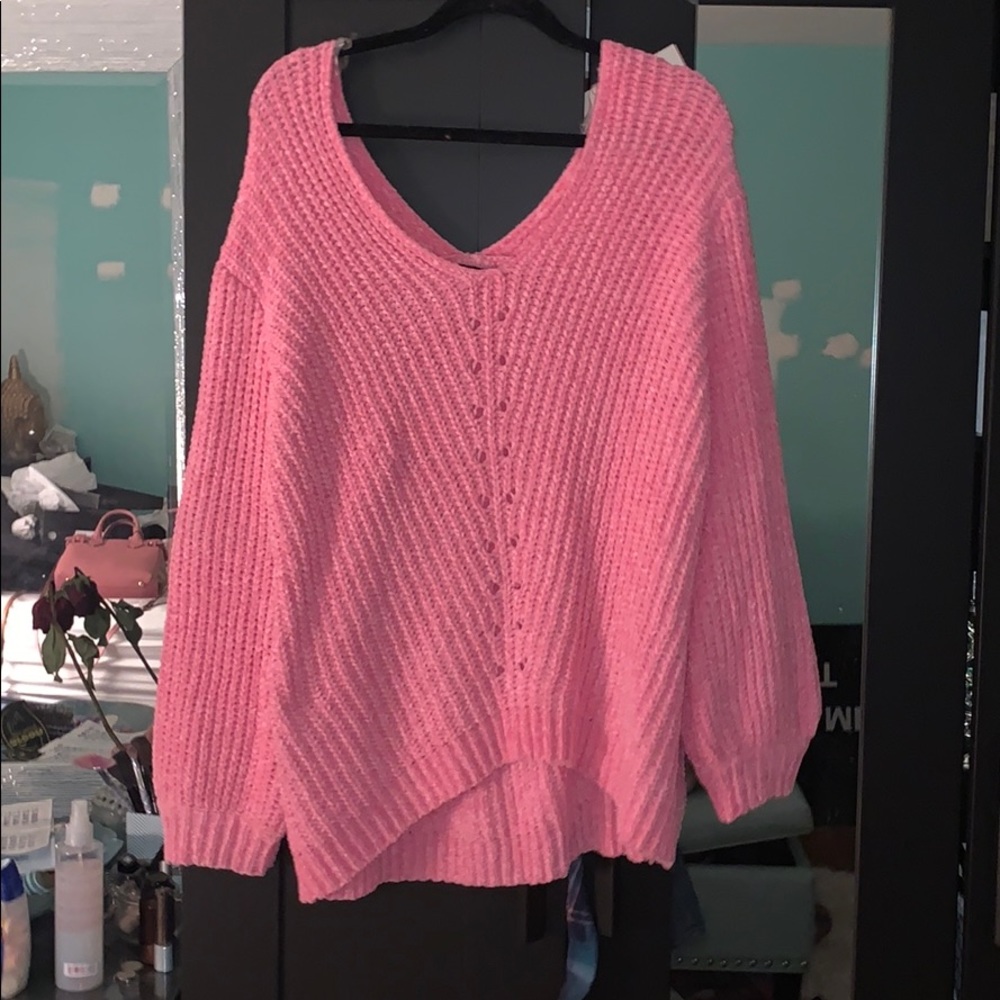 Bubblegum pink plus sweater
